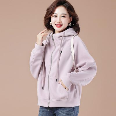 Women Oversized Hooded Sweatshirt Casual Loose Fit Fashion Zip Up Jacket