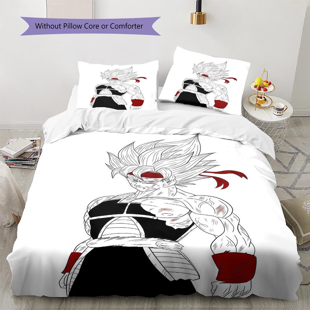 Pościel z Wzorem Son Goku, Zestaw Kołdry Poszewka na Kołdrę Poszewka na Poduszkę Domowy Prezent Urodzinowy (1 * poszwa na kołdrę + 2 * poszewki na poduszki, bez rdzenia)