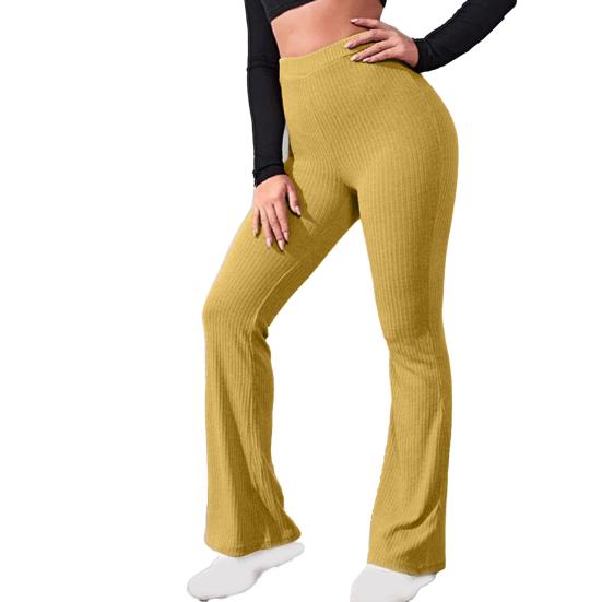 yellow flared trousers