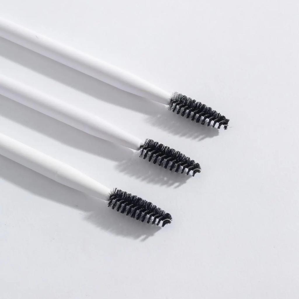 3Pcs Dual-Ended Eyebrow & Eyelash Brushes, Thin & Stiff Professional Makeup Tools for Women