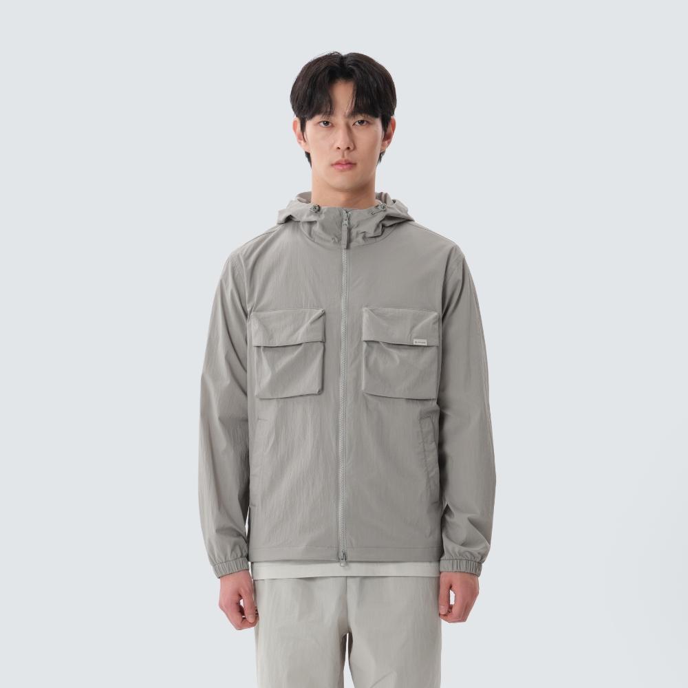 [Snowpeak] Root Out Pocket Windbreaker Fog Gray (S25MMRWB60) 105