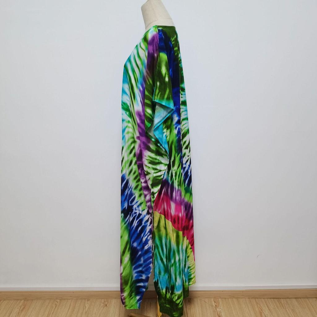 2022 European & American Beach Cover-up: Printed Long Robe & Bikini Sun Protection Dress