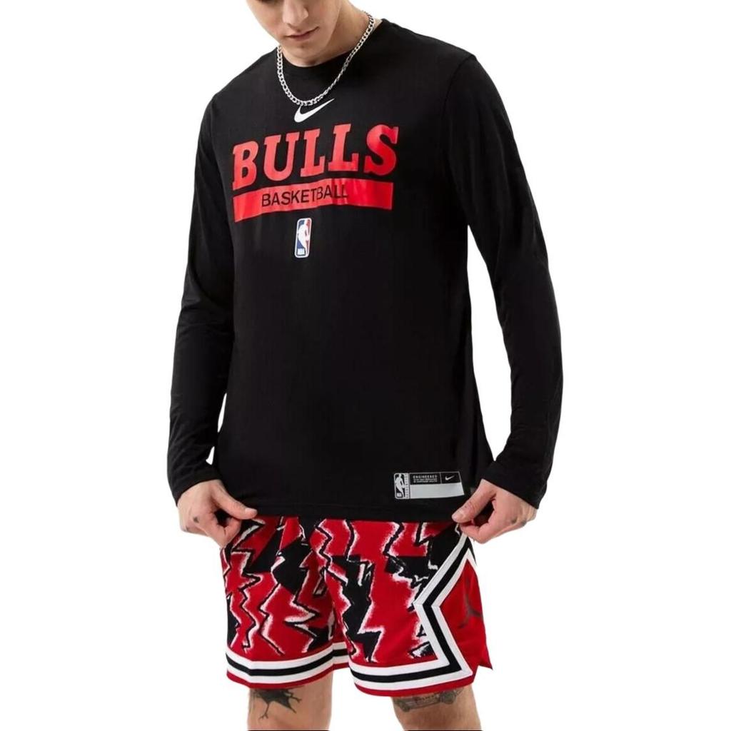 Nike Nba Chicago Bulls Practice Dri Fit Long Sleeve T shirt DR6509-010