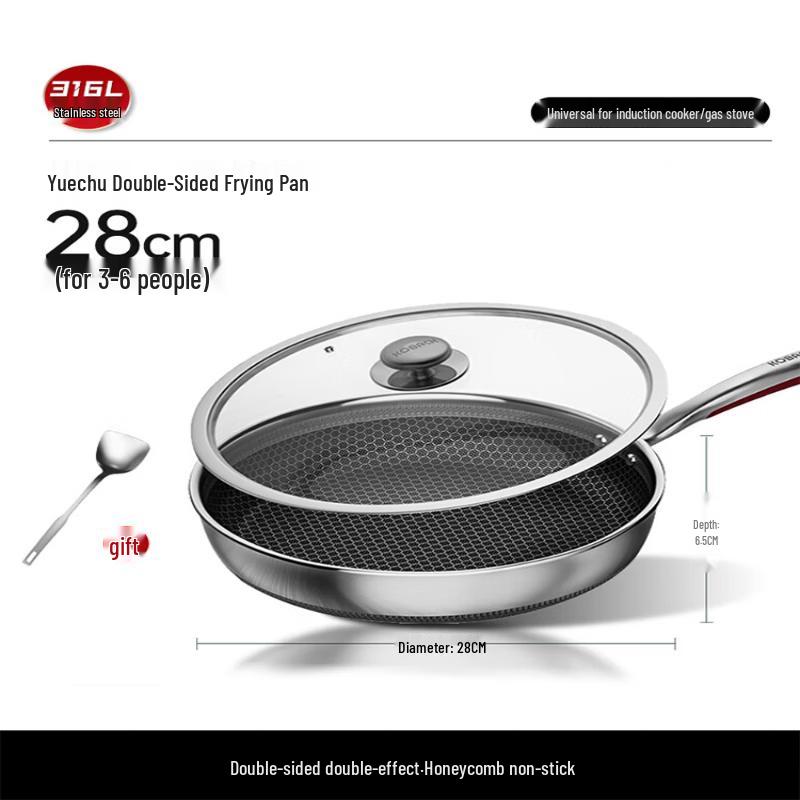 

KOBACH Yuechu 316L Нержавеющая сталь Сотовая Антипригарная Сковорода