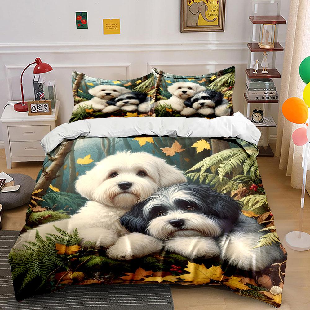 "Cozy Pups In Paradise" Bedding Sets Duvet Covers Pillowcases(1* Duvet Cover 2* Pillowcases Without Duvet Insert)