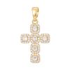 Gold-Plated Multi-Color Zirconia Cross Necklace with Full Diamond Design
