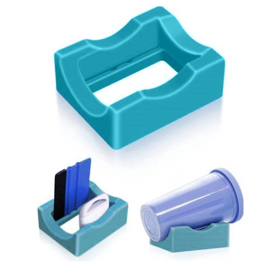 Silikonový podnos na držák nápojů s vestavěným otvorem pro řemesla Malý flexibilní stojánek pro vinylové nálepky Příslušenství k dekoraci hrnků