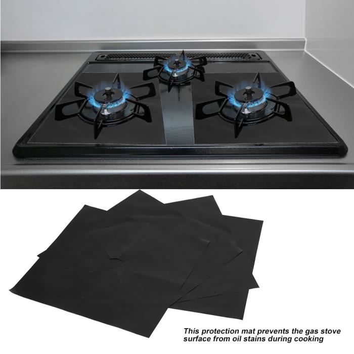 4pcs Plaque de cuisson à gaz universel Protection d'écran, Protection Cuisinière à gaz plaque de cuisson réutilisable HB057