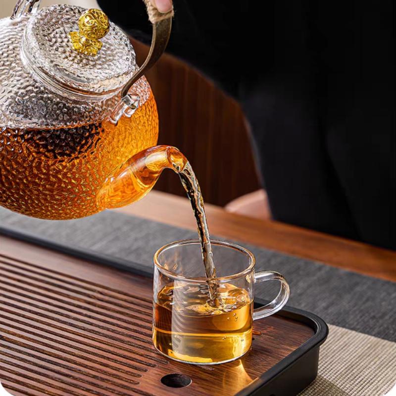 Justinlau Copper Handle Glass Teapot Clear Thickening Glass Kettle High Temperature Resistant Teapot For Electric Ceramic Stove