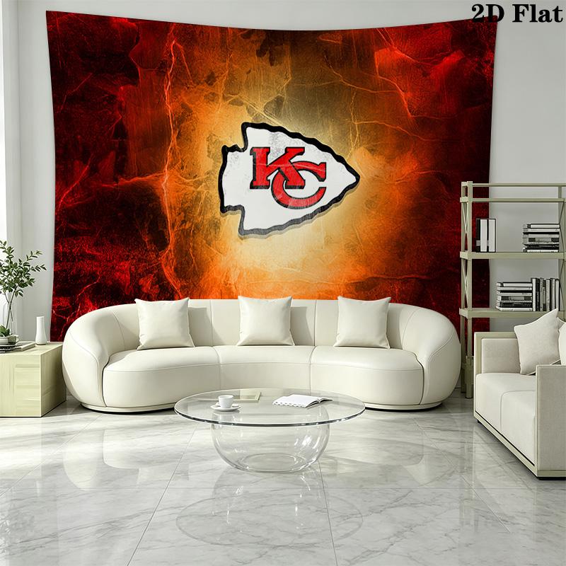 Kansas City Chiefs Wall Tapestry Aesthetic Wall Hanging Printed Fabric Blanket Decorative Tapestries for Bedroom Living Room Home Decor