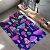 Colorful mushrooms with starry background carpet Yoga living room room decor children's crawling mat doormat area rug