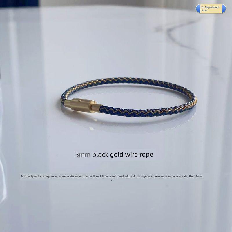 

Водонепроницаемый ремешок из стальной проволоки 5 мм XL Серия тату Шарм Золотые бусины Удачи Этот год животного Браслет из красной веревки кожаного шнура