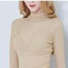 Sexy Women T Shirt See Through Transparent Mesh Tops Long Sleeve Sheer Slim Ladies Turtleneck Bright T-Shirt Top