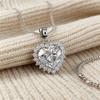 Heart Shaped Cut Zircon Inlaid Pendant Necklace, Suitable for Luxurious Jewelry Worn At Banquets and Holiday Gifts
