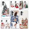 Cute Christmas Girls Phone Case Coque For Xiaomi Redmi Note 10 11 12 13 14 Pro Plus 14S 13 12S 11S 11T 11E 10S Soft Coque Redmi