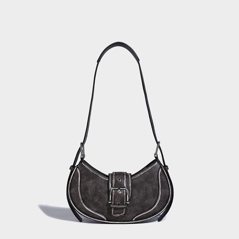 

Niche design saddle bag women s 2024 new ancient underarm women s bag retro polishing fashion shoulder messenger women s bag темно-коричневого кольору