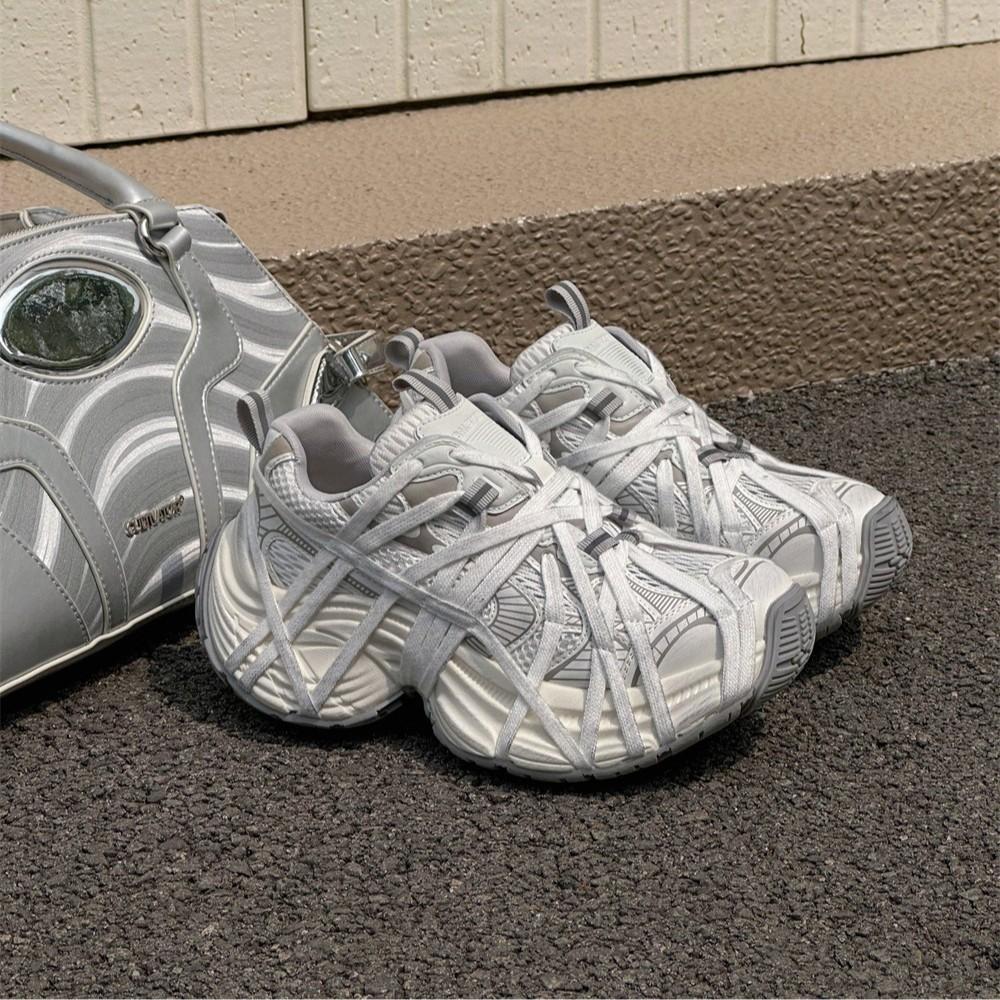 Dad Shoes Women's 2025 New Dirty Small Dirty Shoes Sneakers Muffin Platform Strap Men's Couple Casual Shoes