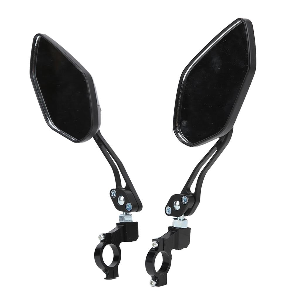 2pcs Bike Mirrors Adjustable Black Aluminum Alloy Bike Rear View Mirror for Mountain Bike Electric Bike Motorcycle