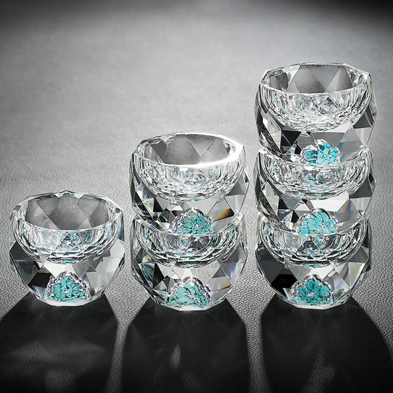 YWDL 50ml Diamantschliff Kristall Likörgläser Wodka Schnapsglas Weingläser Whiskeyglas Spirituosen Sake Soju Brandy Teetasse