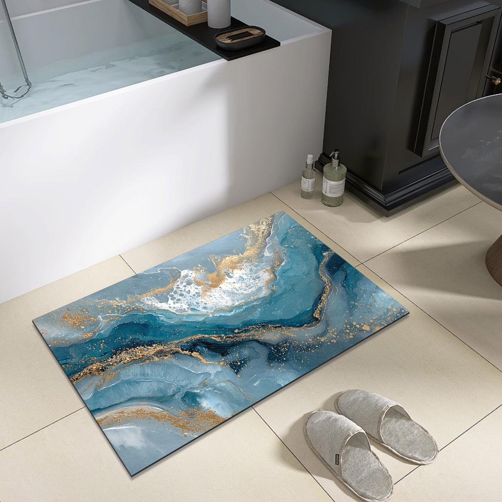 Diatomite Bathroom Shower Bath Mats Foot Mat Quick Dry Non-slip Toilet Carpet Rug Doormat Washable