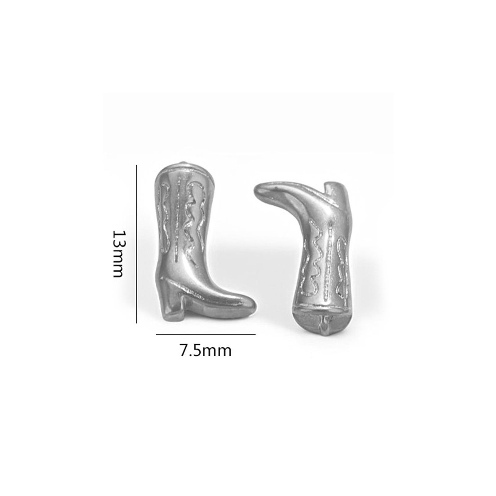 

2 Piece 304 Stainless Steel West Cowboy Charms Boots Carved Pattern 3D Pendants For DIY Jewelry Necklace Making Findings
