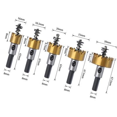 High Speed Steel Hole Cutter Set 15-40mm Suitable for Stainless Steel Iron & Wood Drilling Professional And DIY Projects