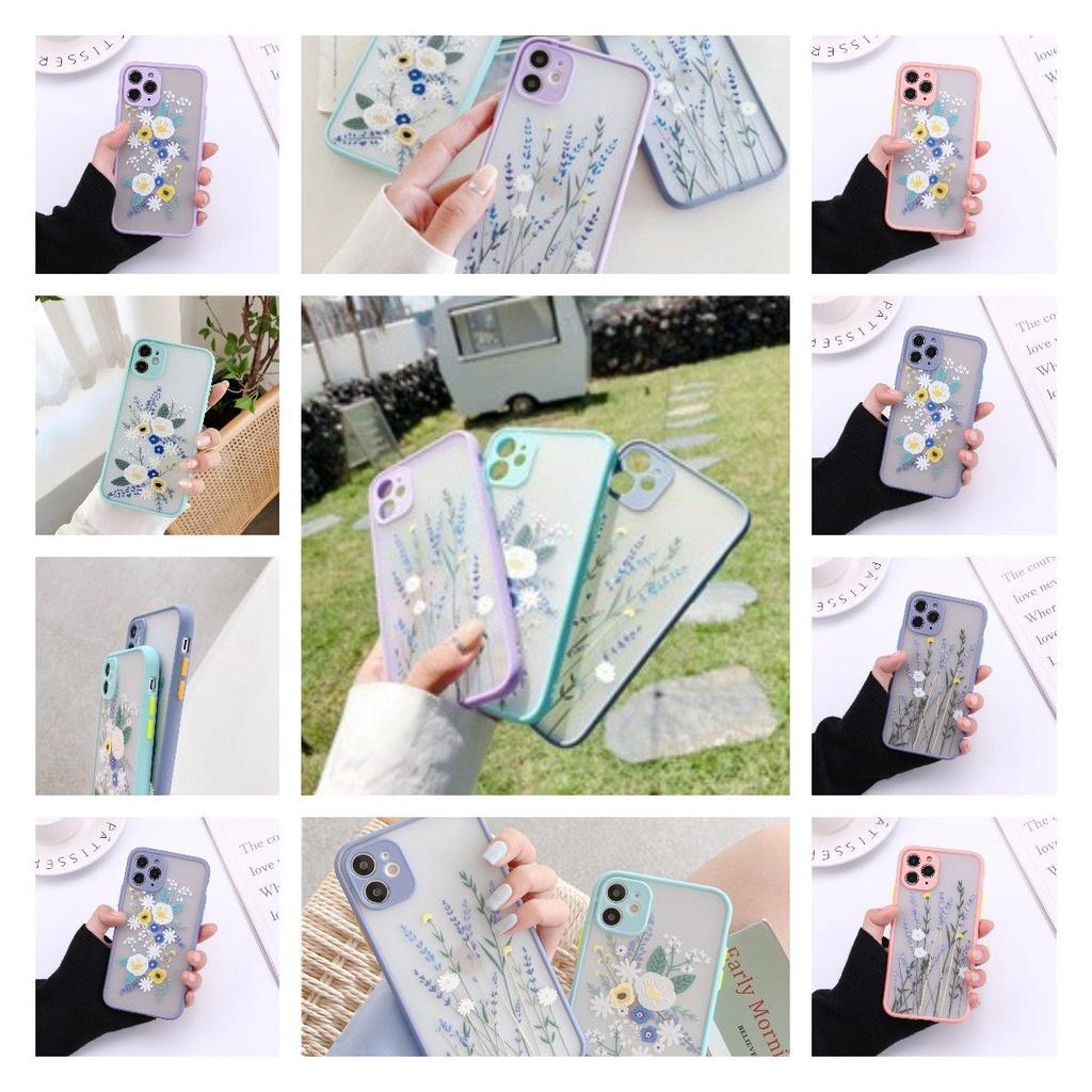 Lavender Floret Iphone13 Protective Case Soft Silicon Transparent Back Cover Shockproof Matte Anti-skid
