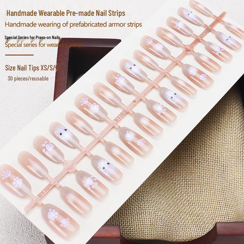 

Xiaohongshu Cat Eye Wearable Nail Patches - Cute Cartoon Handmade Manicure