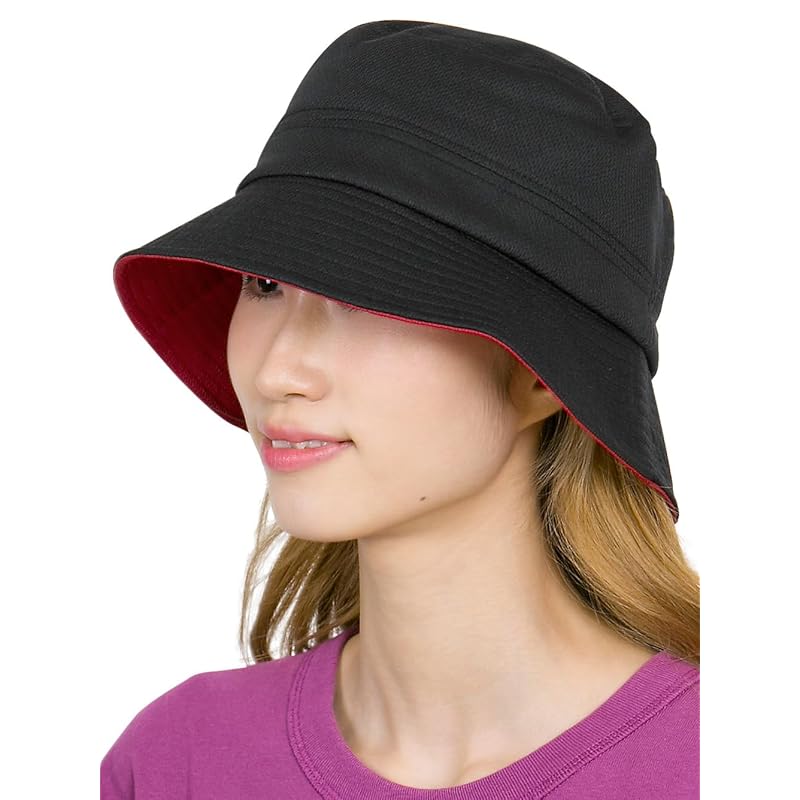 

[Zaction] Water-absorbing quick-drying bucket hat M black x red