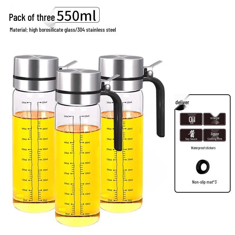 304 Edelstahl Auslaufsicheres Öl- & Essigflaschen-Set