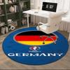 1PC round rug German Football Emblem Printed Round Area Rug ,Rug For Home Office, Round Chair Rug, Decorative Carpet Fan gifts Christmas gift