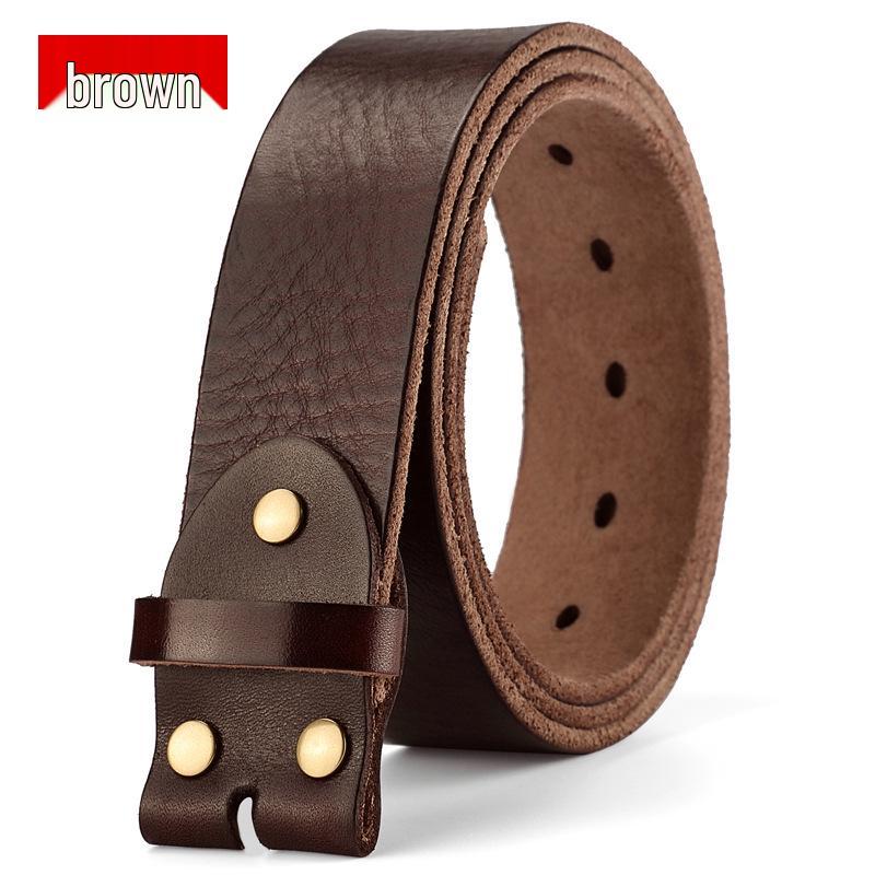 Men's Washable Genuine Leather Belt, Top Grain Cowhide, 3.8cm
