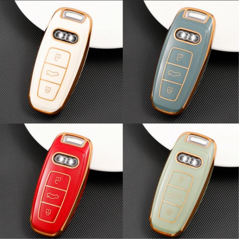 New Soft TPU Car Smart Key Case Cover For  A6 A7 A8 E-tron Q5 Q8 C8 D5 Auto Styling Protection Shell Holder Accessories