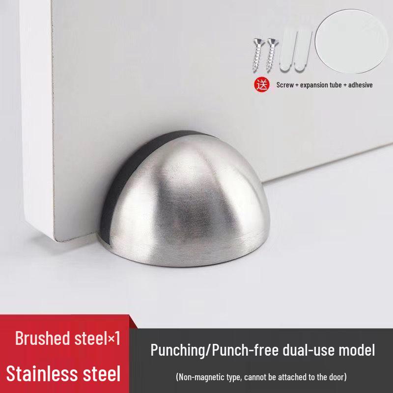 304 Stainless Steel Anti-Collision Turtle Top Door Stopper - Floor Mount for Glass Doors