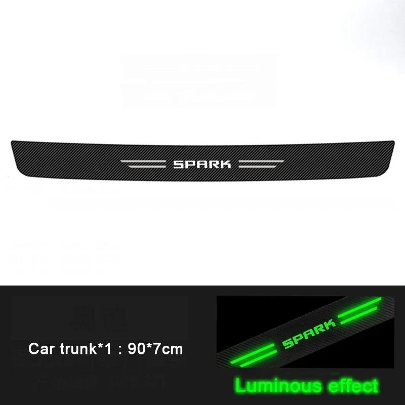 

Luminous Car Door Sill Scuff Plate Waterproof Stickers For Chevrolet SPARK Rear Trunk Bumper Anti-Scratch Protective Decals