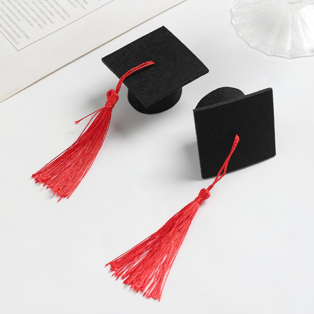5/10Pieces Mini Graduation Hats For Christmas Home Decoration Graduation Wine Bottle Decor DIY Children's Hair Card Accessories