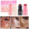 4PCS Clubday Q Matte Jelly Blush Rouge All-in-One Makeup Facial Contour Grooming Brightening Stick