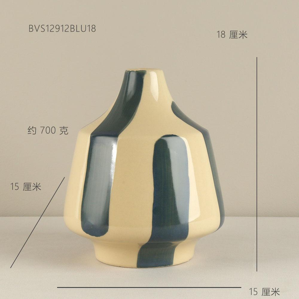 

Nordic Hand Drawn Striped Ceramic Vase Ornament Bedroom Dining Table Flower Arrangement Container Wedding Vase Decoration