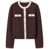 JUZUI Jacquard Sequin Yarn Contrast Sweater