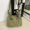 Student Messenger Bag Solid Color Crossbody Bag Men Canvas Bag Women's Large Capacity Commuter Shoulder Bag