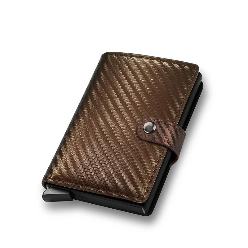 Slim Thin RFID Business Card Holder Name Card Case Carbon Fiber Wallet Men Bank Cradholder Minimalist Walets Money Bag with Hasp