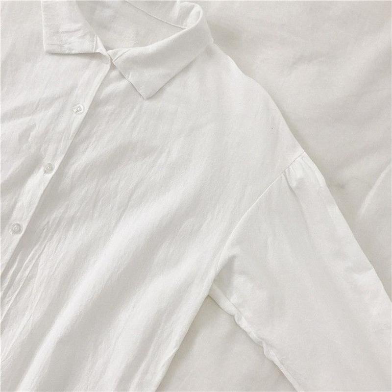Spring Summer and Autumn Long-sleeved Shirt Female Niche White Shirt White Loose Autumn Top Coat Blouse