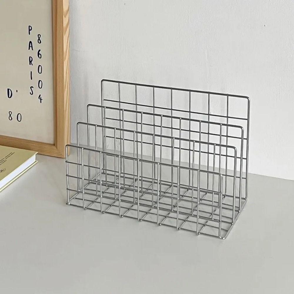 Durable Book Record Holder Metal Document Storage Shelf Letter Rack Magazine File Holder Rack  Home