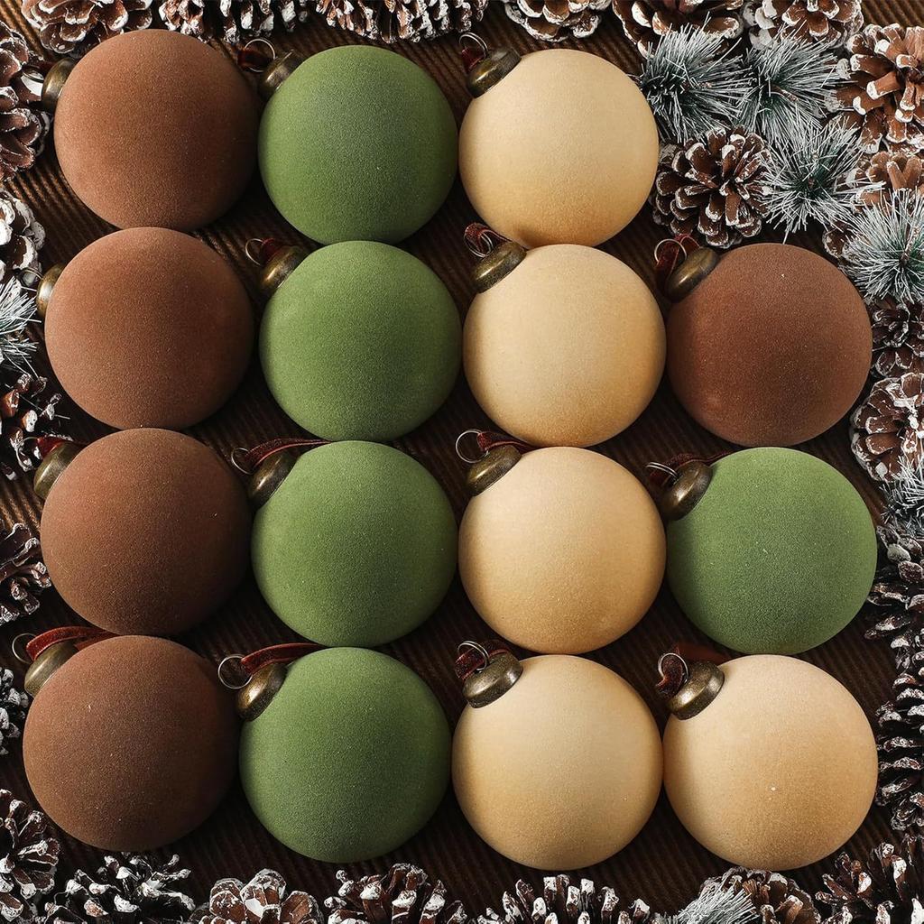 8cm Stoffbezogene Weihnachtskugeln Baumschmuck für Feiertagsdeko Heimparty Geschenk Dekorationen