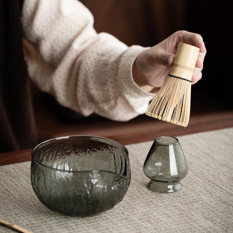 Japanisches Bambusgrünfaden Matcha-Schalen-Set, Baibenli + Teepulversieb, Etc., Vollständig Entriegelte Exquisite Teezeremonie