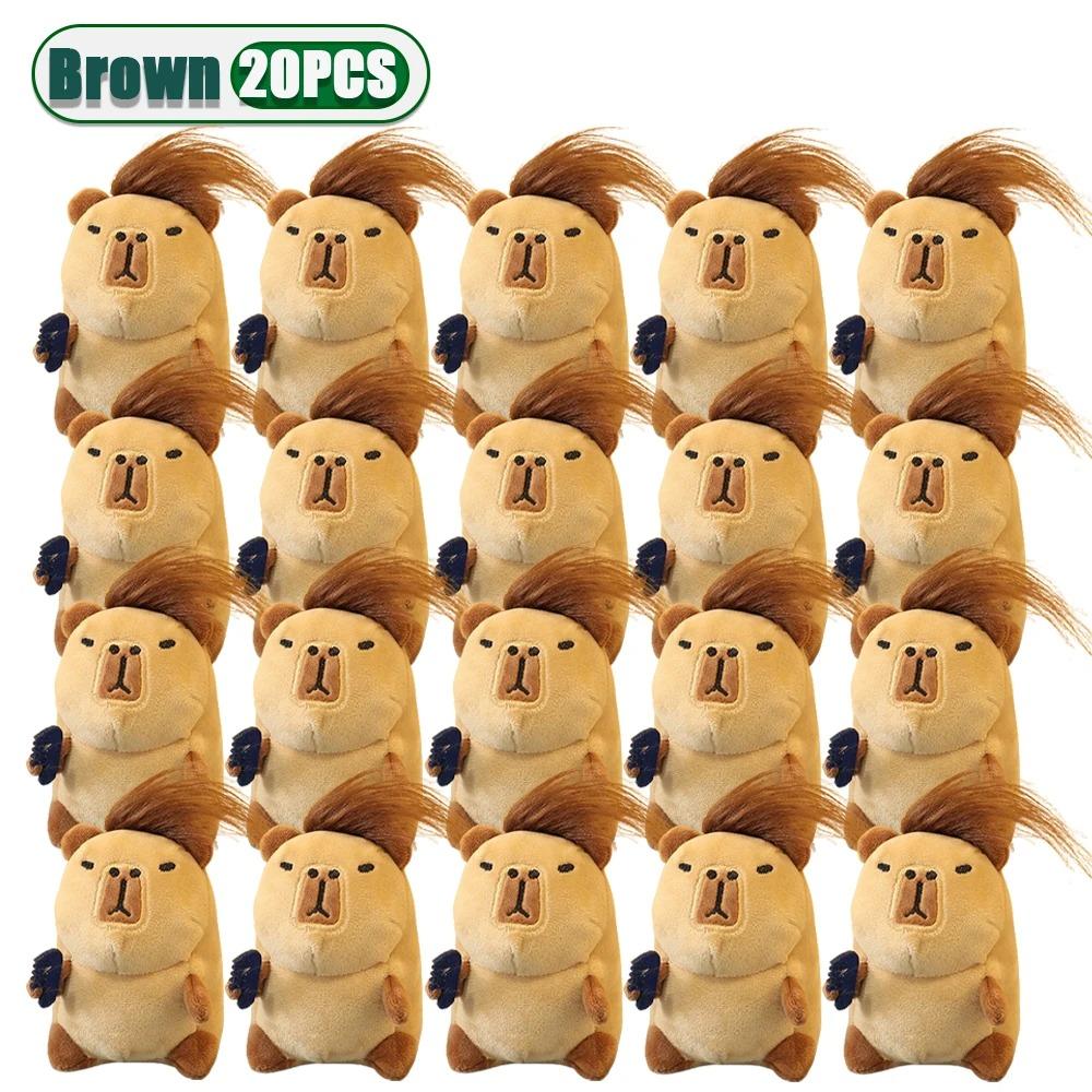 1-20PCS Kawaii Keychain Plush Pendant Explosive Kapybara Plush Pendant Keychain Toys Bag Pendant Doll Car Decoration Doll