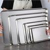 Rectangle 316 Stainless Steel Tray Buffet Presentation Trays Metal Food Serving Plate Kitchen Organizer Trays Kitchen Organizer