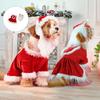 Christmas Themed Dog Clothing Velvets Plush Outfit Winter Wear With Snap Closures For Small Media Breeds