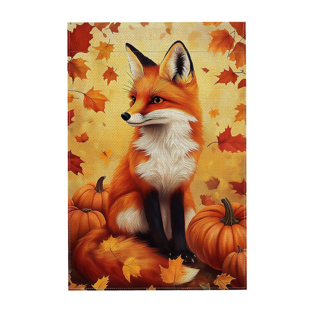 Autumn Harvest Welcome Garden Outdoor Decoration Flag, Thanksgiving Day Double-sided Yard Decoration (excluding Flagpole)