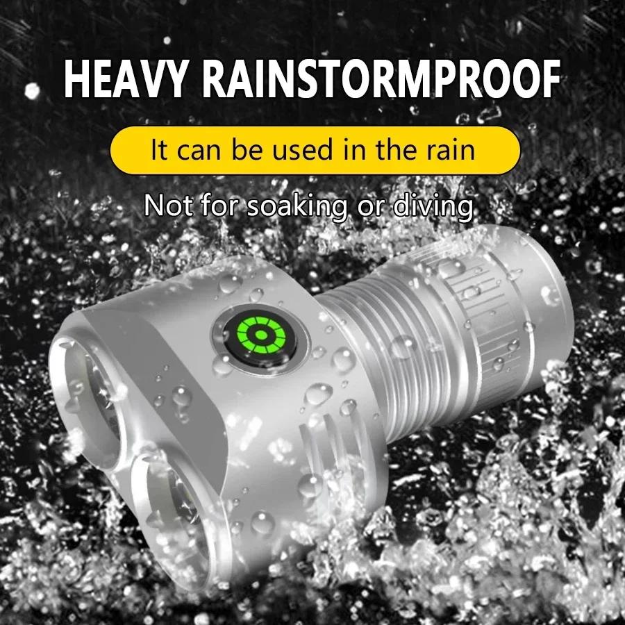 Super Bright 6 LED Flashlight USB Rechargeable Mini Portable Torch Outdoor Camping Light Magnetic Suction Tent Lantern Work Lamp